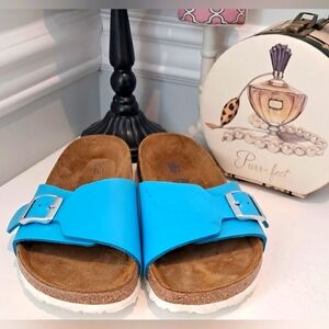 Betula By Birkenstock Turquiose Blue Slip On Sandals Sz 40/9-9.5 Pre-Owned